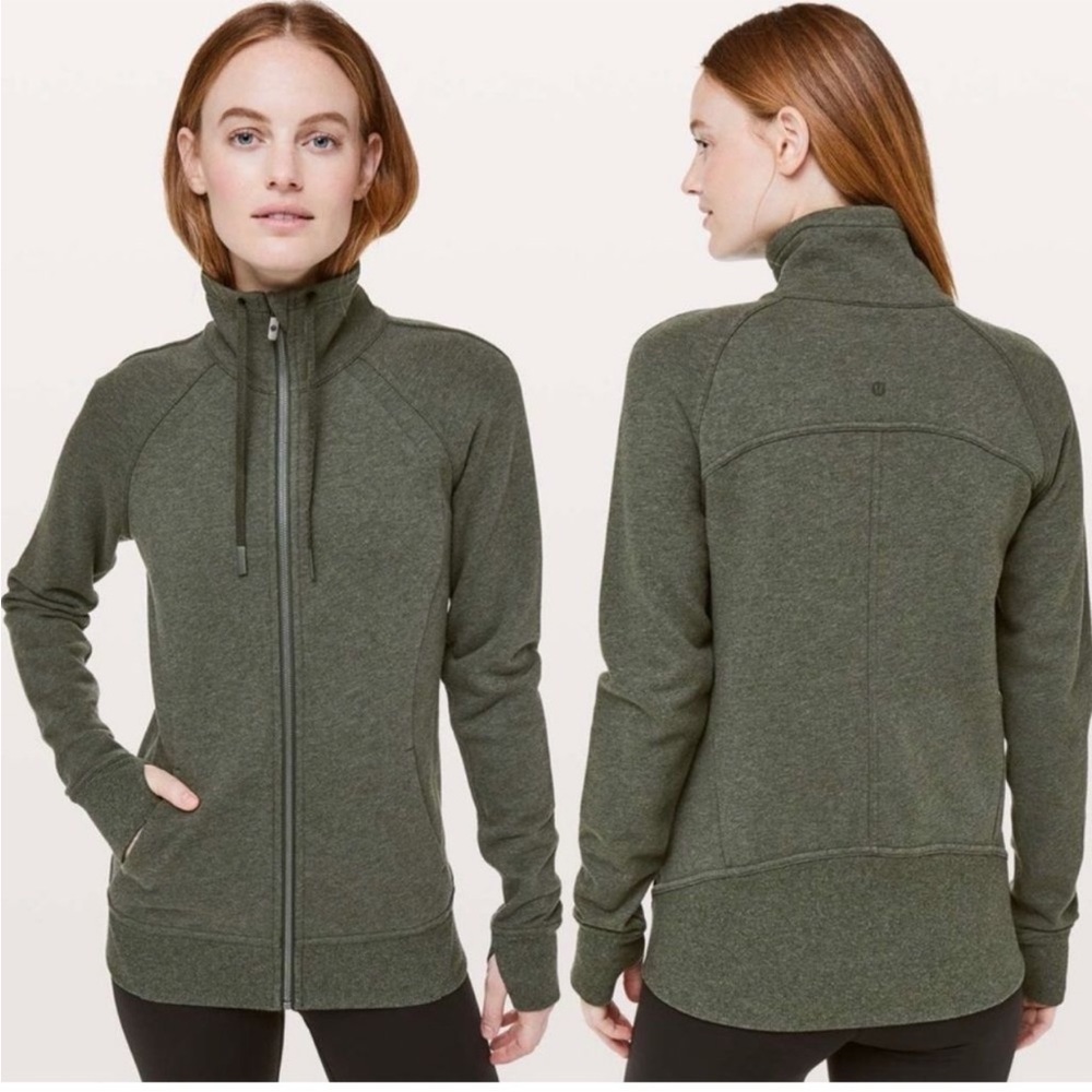 Lululemon Camo Green Huddle And Hustle Jacket Size 8